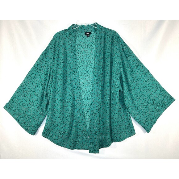 Mossimo Plus Size 2X Women Green Cardigan Semi-Sheer Tunic Kimono - Picture 1 of 8